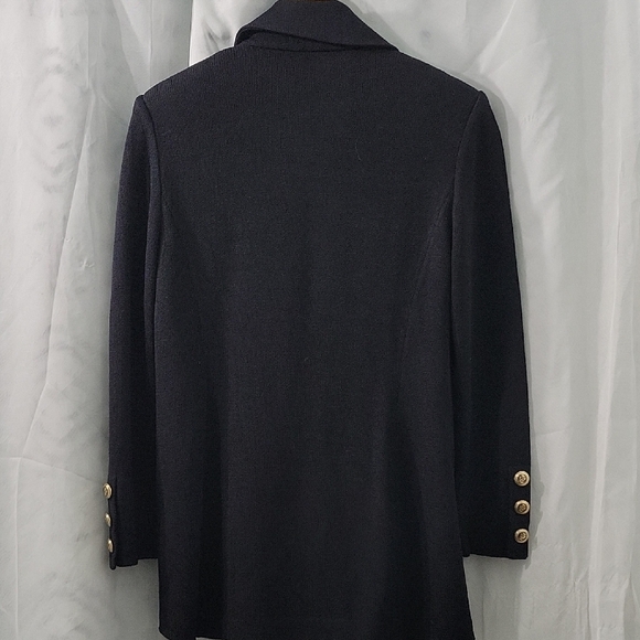 St. John Black and Gold Blazer with Notched Lapel Size 8 - Picture 4 of 12